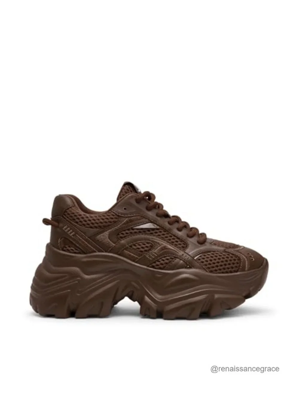 Platform Sneakers Lace-Up Chunky Casual Shoes Foam Insole